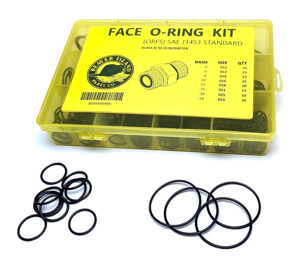 Hydraulic O-Ring Kit FACE ORFS Fittings 155 Pieces (8 Common Sizes) SAE Buna-...