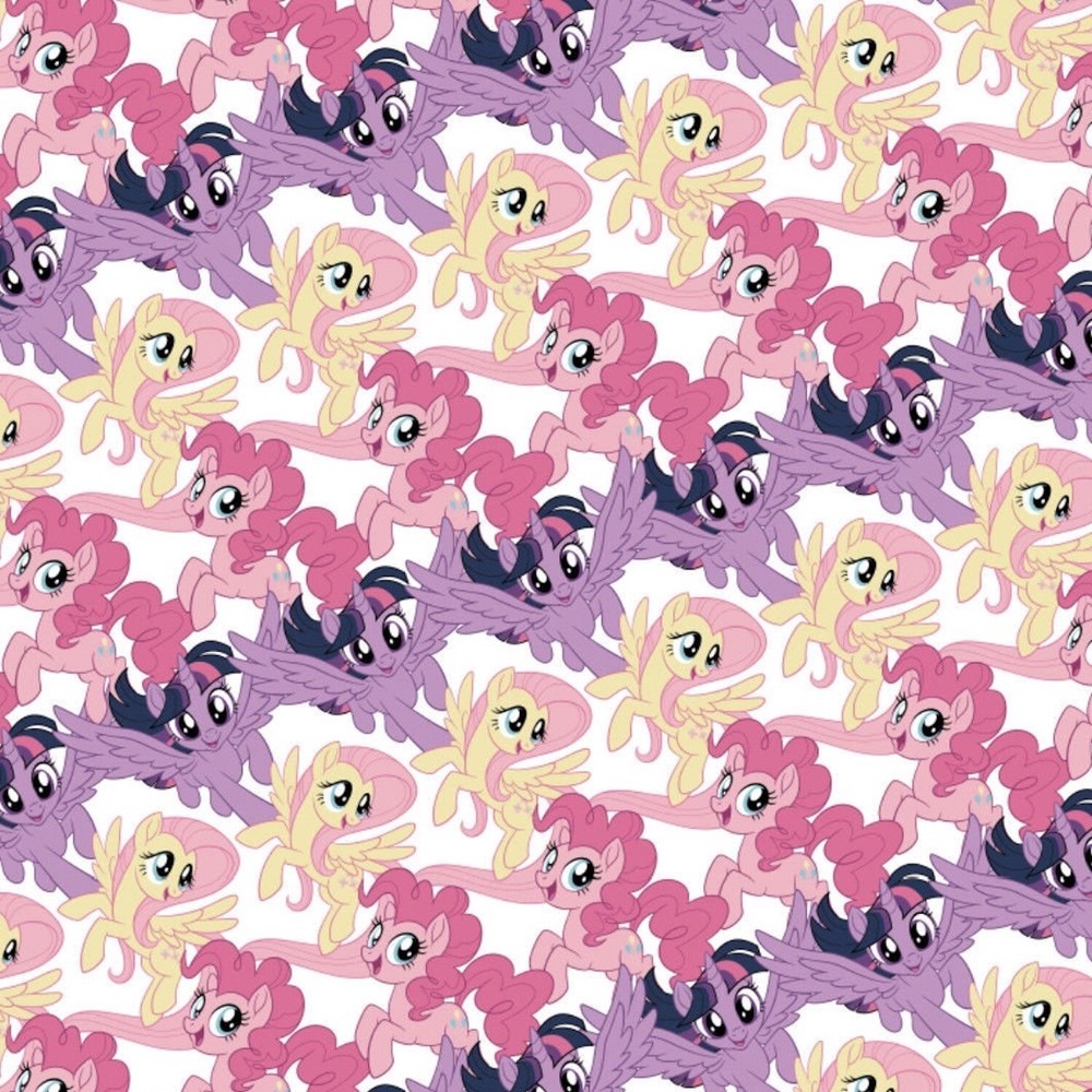 My Little Pony Character Strip Multicolor 100% Cotton Fabric by The Yard