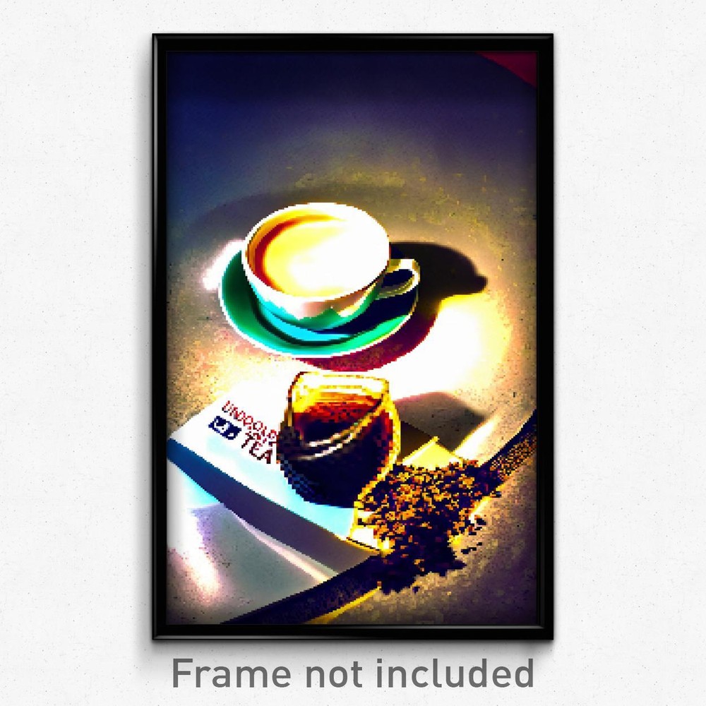 8 Bit Psychedelic Pixel Art Poster - Underground Tea Trippy Video Game Print