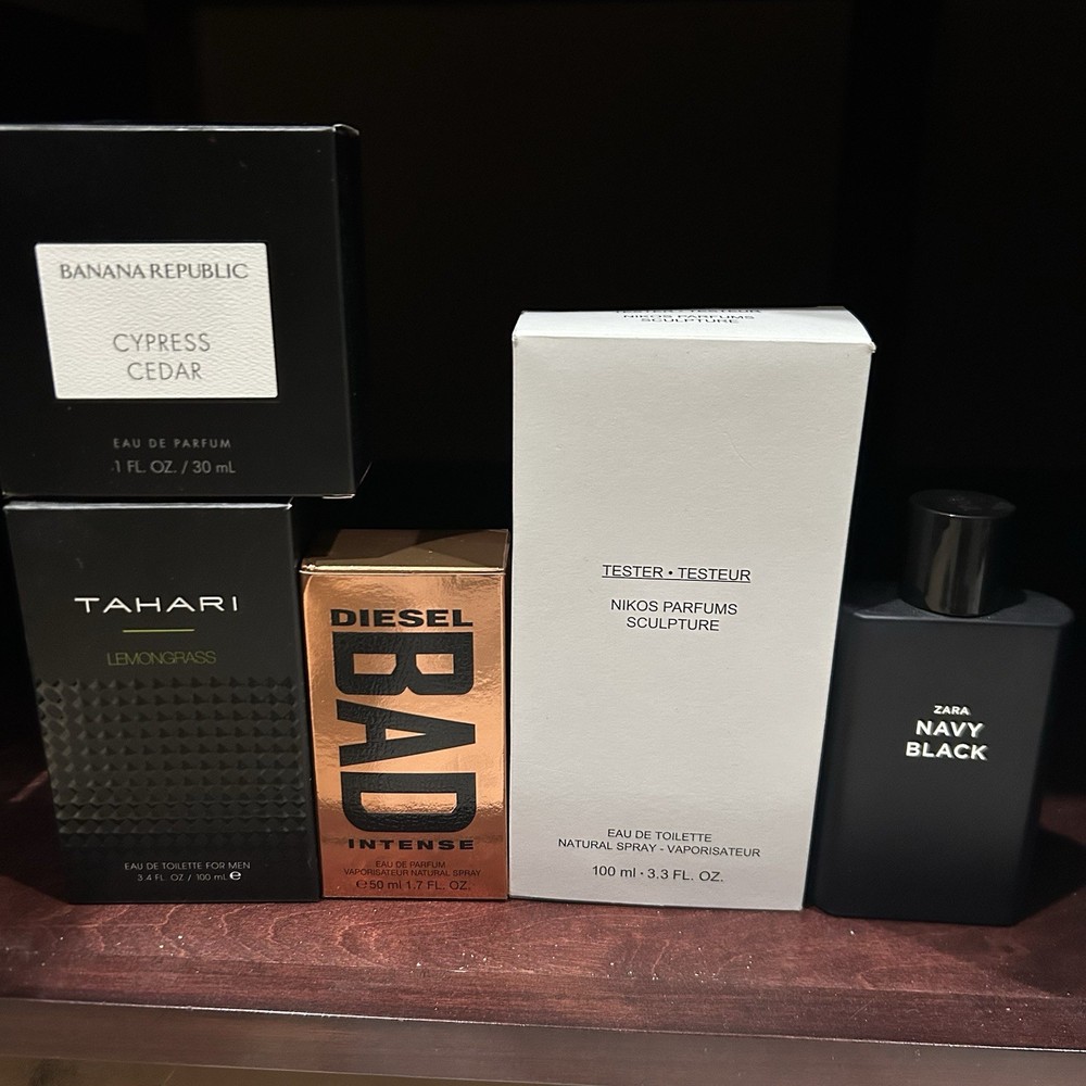 COLOGNE LOT OF 5 Zara, Banana Republic Cypress Cedar, Diesel Bad & More