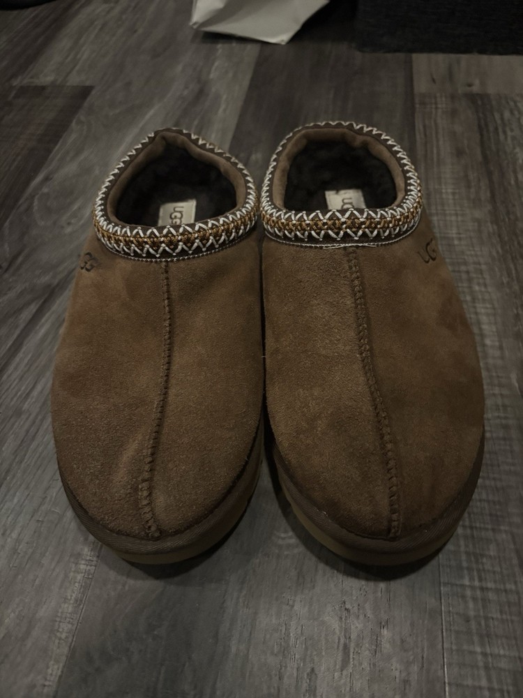 UGG Tasman Slipper Size 12 Men Brown and Tan Suede Excellent Condition Authentic
