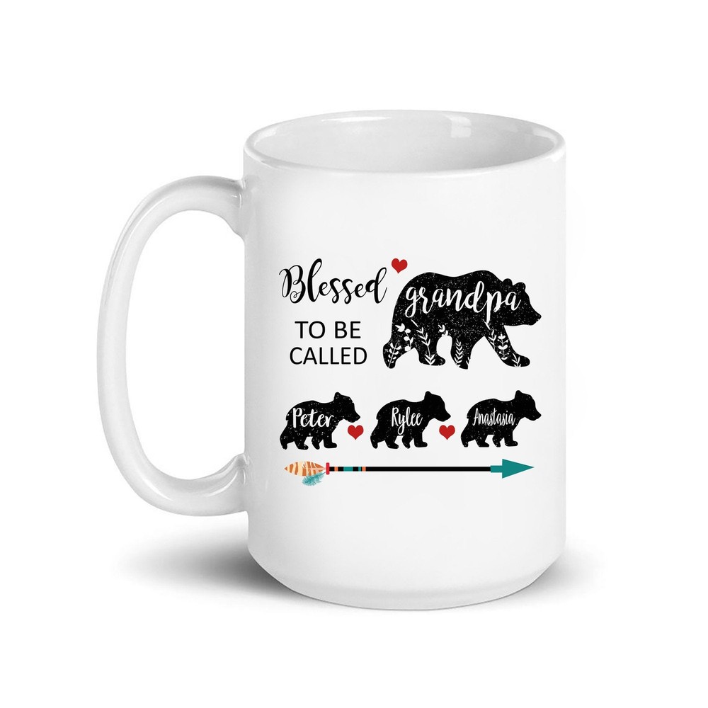 Personalized Grandma Bear Mug With Grandkids Name Nanny Bear Mug Grandpa Bear