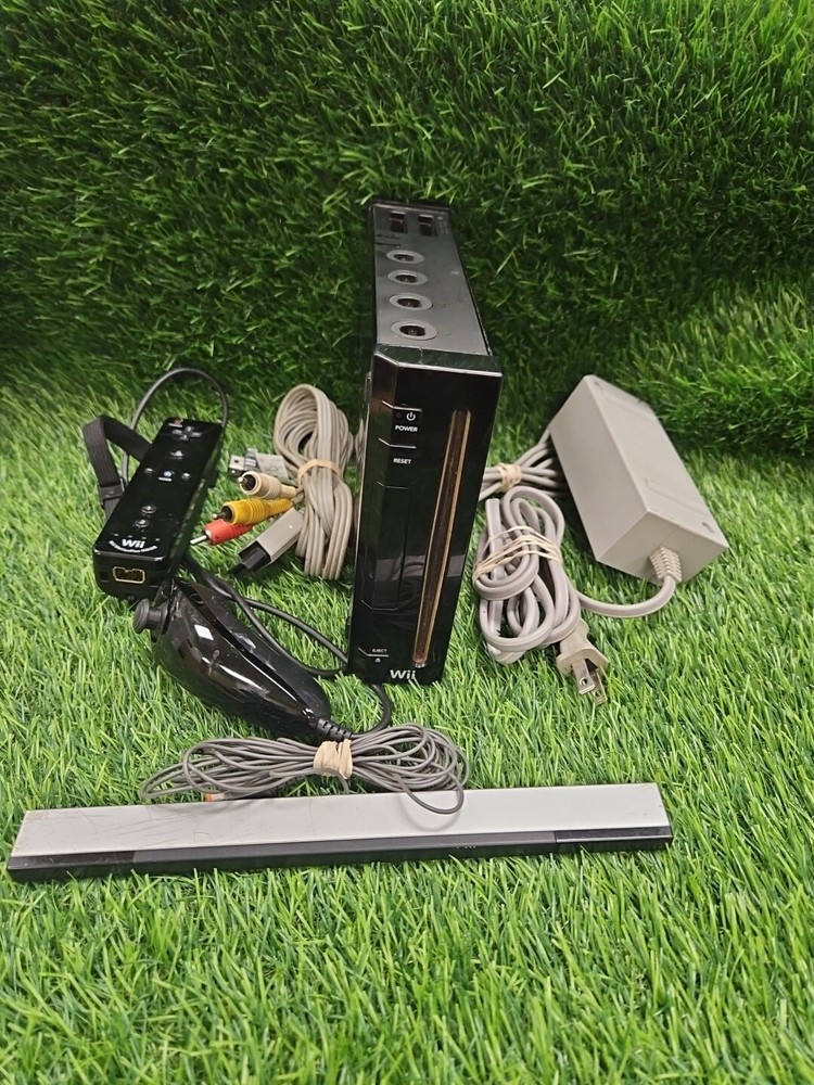 C1 Black Nintendo Wii Console With Accessories RVL-001 *Tested Wii Motion Contro