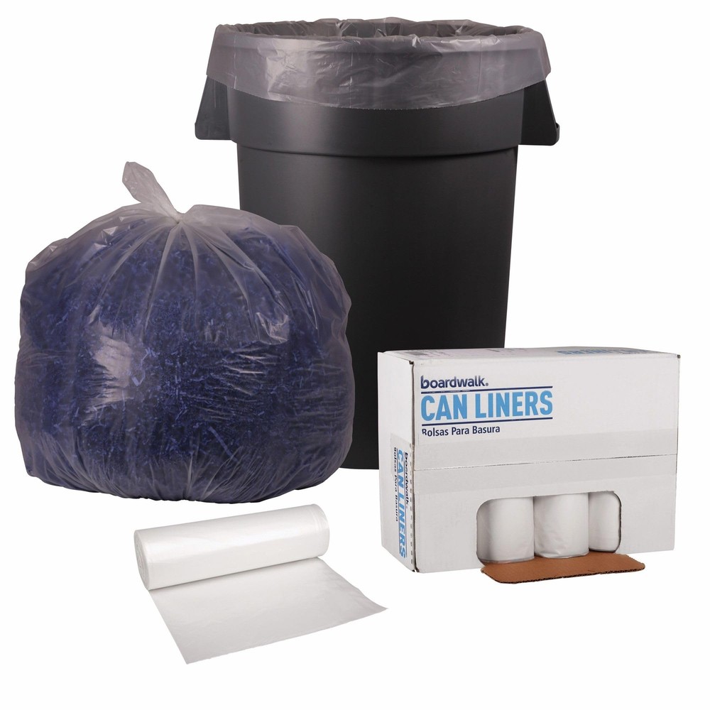 Recycled Low-Density Polyethylene Can Liners, 45 Gallon Garbage Bags, 1.4 mil...