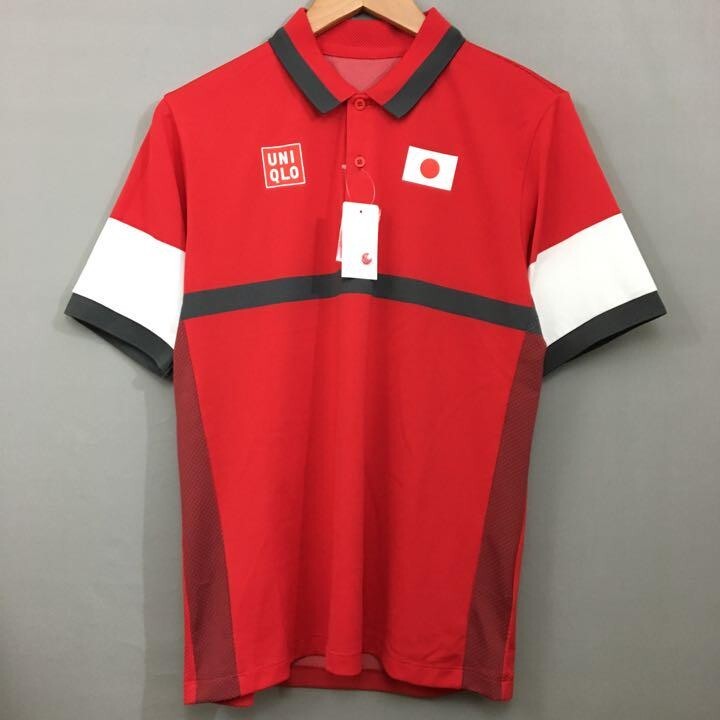 NWT UNIQLO & Kei Nishikori Polo Shirt S (US XS) 2020 Tokyo Olympics Red