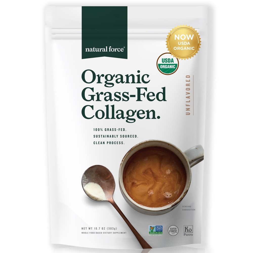 Organic Clean Collagen Peptides Powder - USDA Certified Non-GMO Grass-Fed Hydrolyzed
