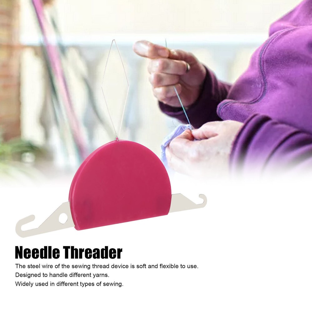 3-in-1 Colored Wire Loop Needle Threader for DIY Prevents Eye Strain