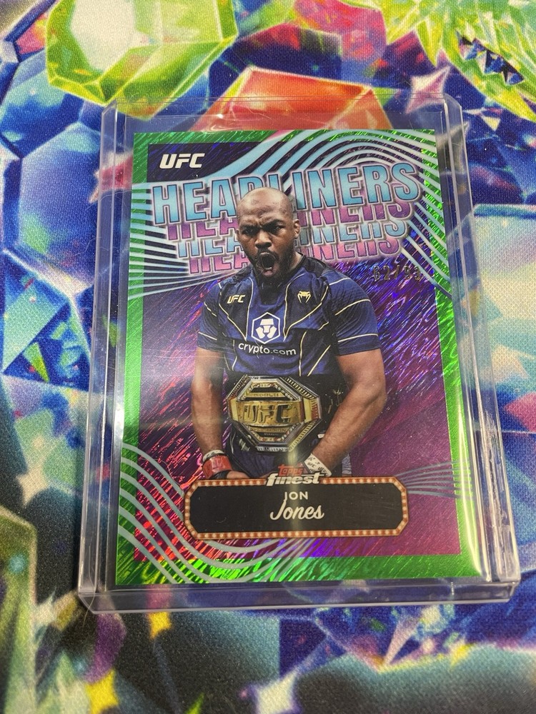 2024 Topps Finest UFC Jon Jones Green Shimmer Refractor Headliners #HDL-18 62/93