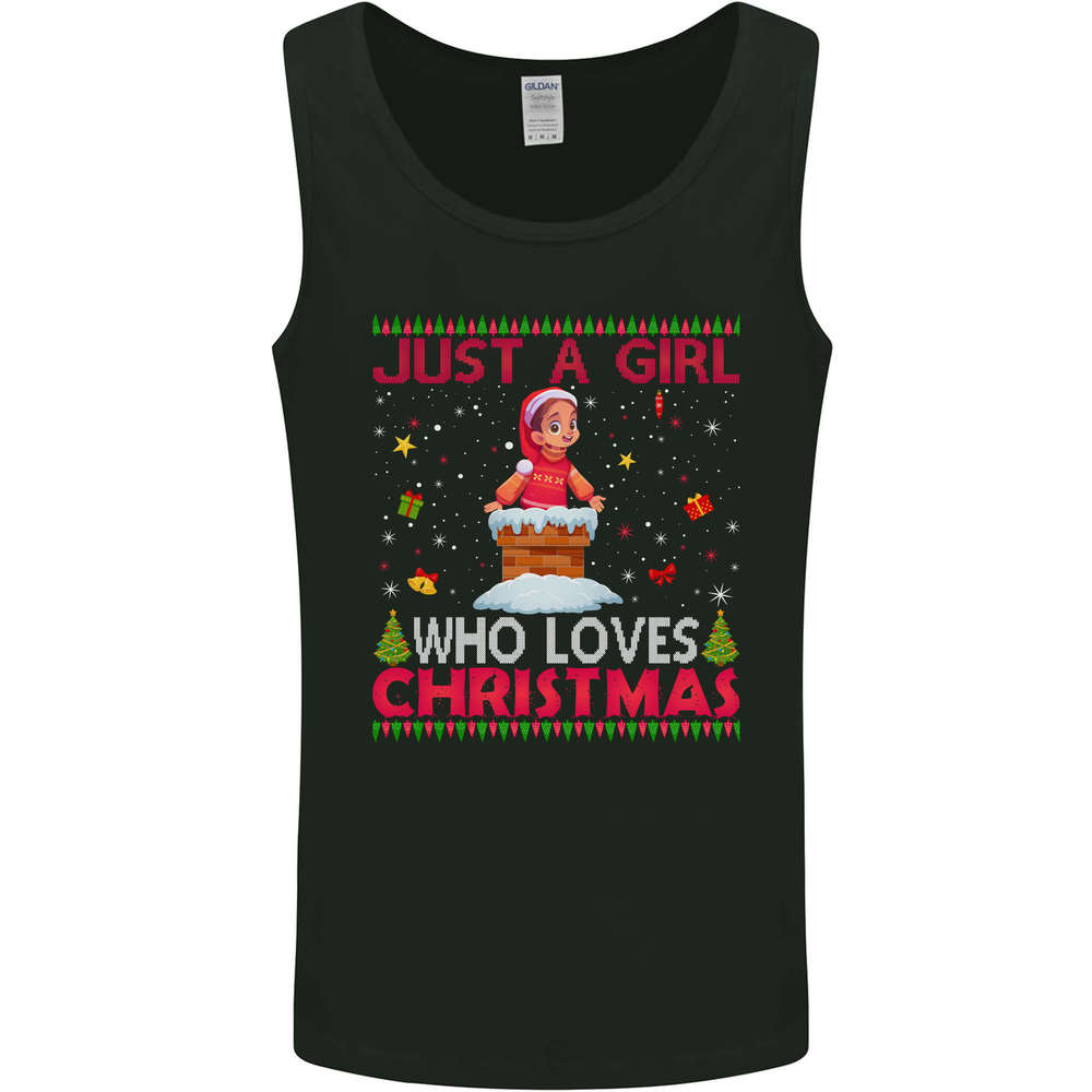 Just a Girl Who Loves Christmas Funny Mens Vest Tank Top