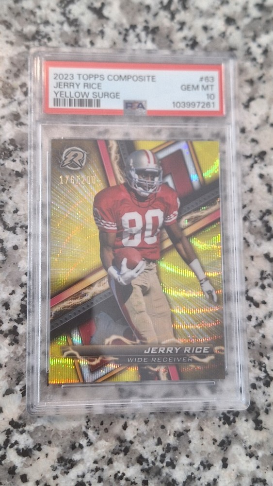 Jerry Rice 2023 Topps Composite Yellow Surge #/200 PSA 10 Gem Mint 49ers POP 3