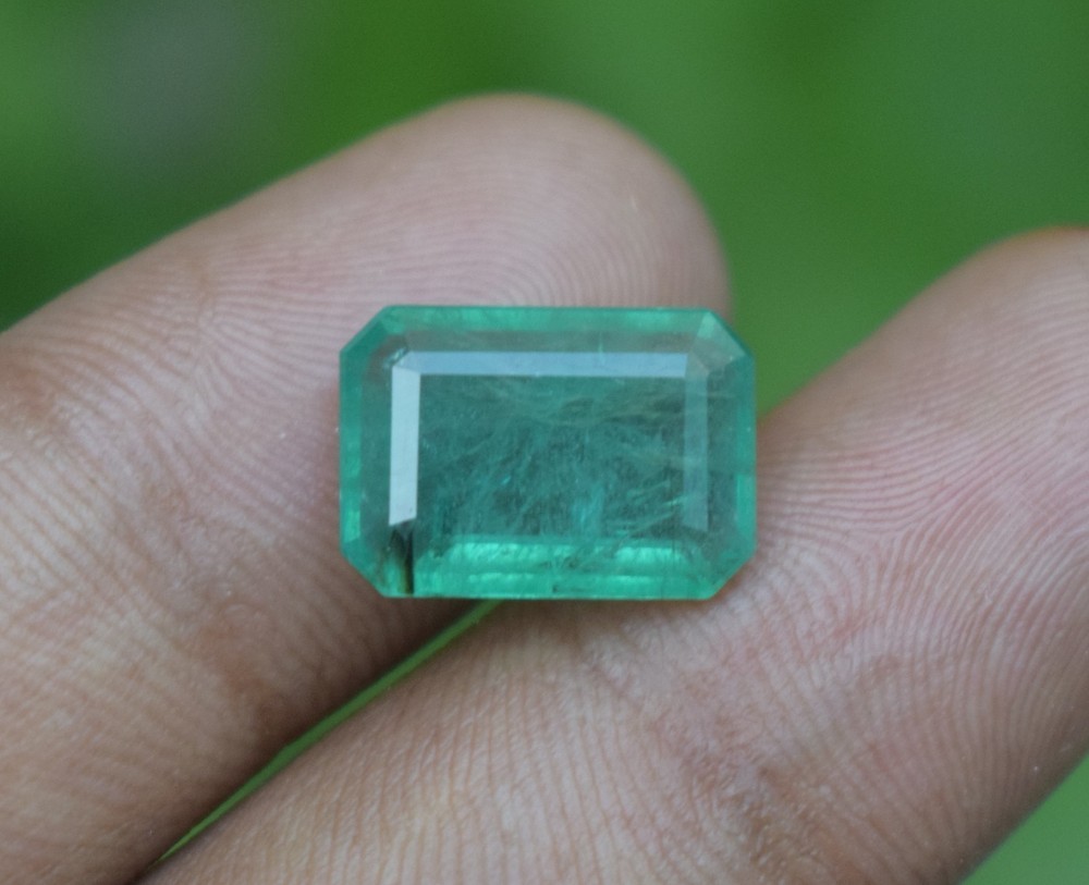 5.30 CT Untreated Natural Zambian Green Emerald GTL Certified Gemstone SEE VIDEO