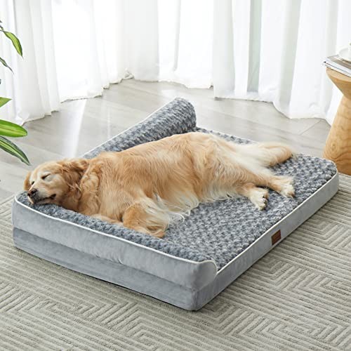 Orthopedic Dog Bed for Large Dogs 36x27 Inches Grey Supportive Comfort