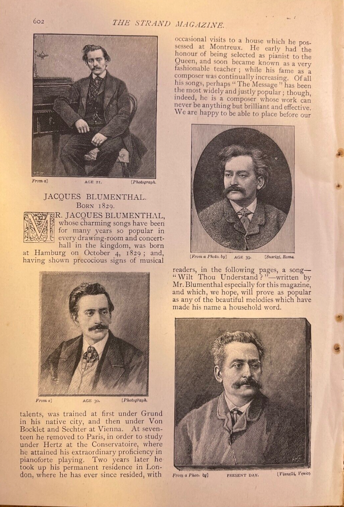 1892 Musician Jacques Blumenthal