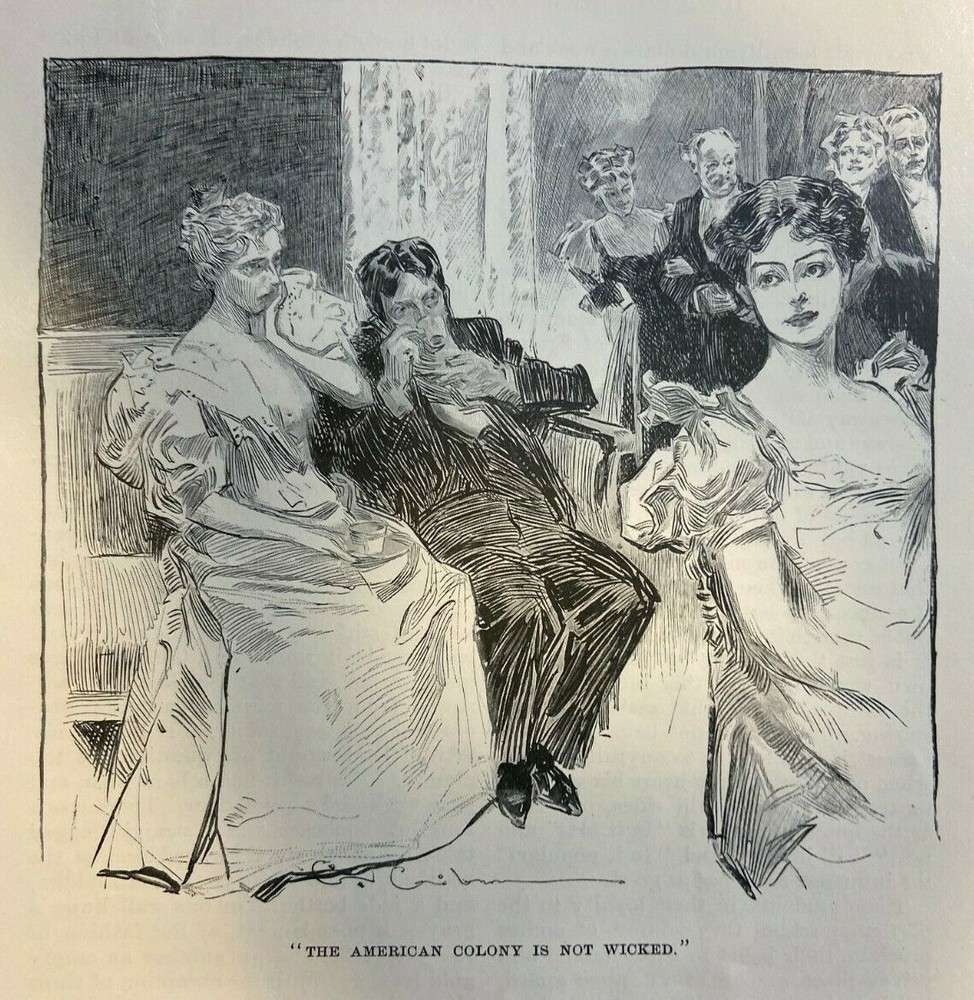 1895 Americans in Paris France C. D. Gibson Illustrations