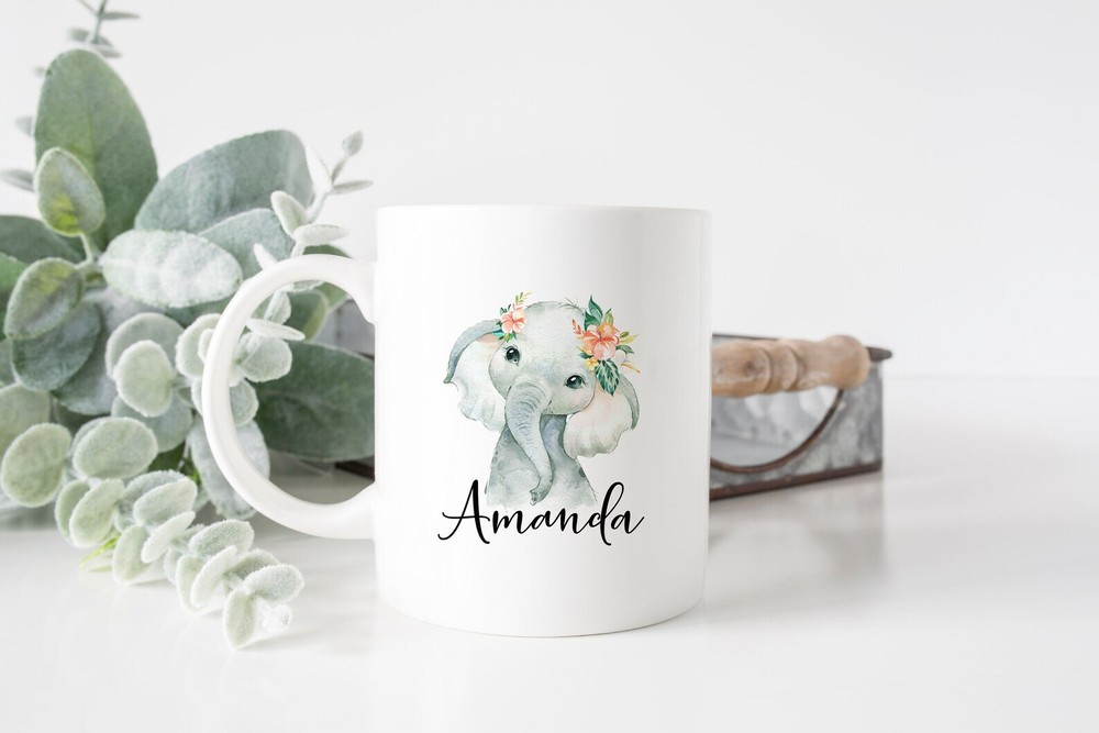 Custom Elephant Mug - Personalized Gift Idea for Elephant Lovers