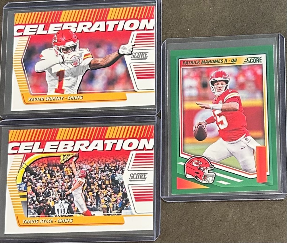 2025 Score Football Kansas City Chiefs 3 Card Insert/Parallel Trading Lot