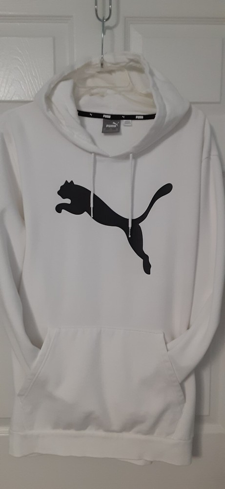 Puma Big Cat Hoodie XXL Unisex White/black. Excellent Condition. Roomy And Warm.
