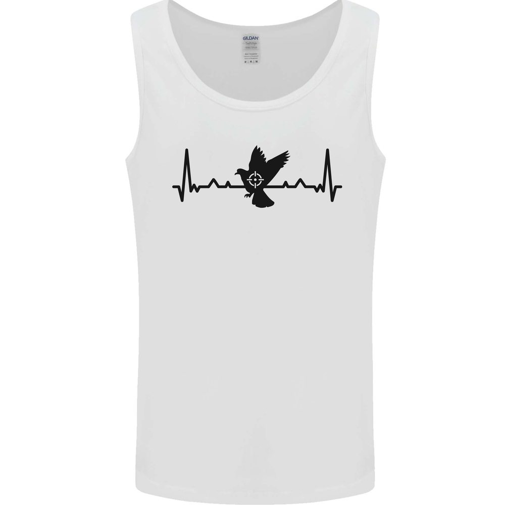 Pigeon Hunting Heart Beat ECG Hunter Mens Vest Tank Top