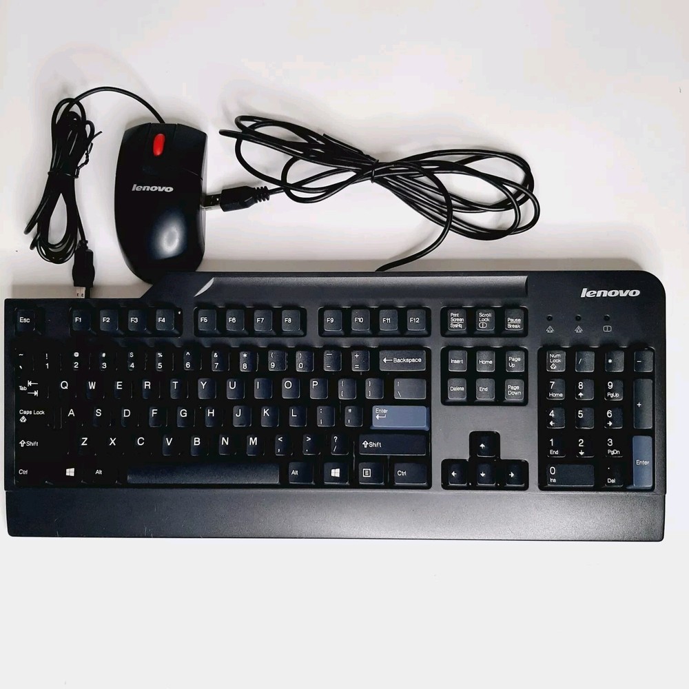 New Lenovo USB Wired KeyBoard (00XH688) & USB Mouse Combo (00PH133),6' USB Cable