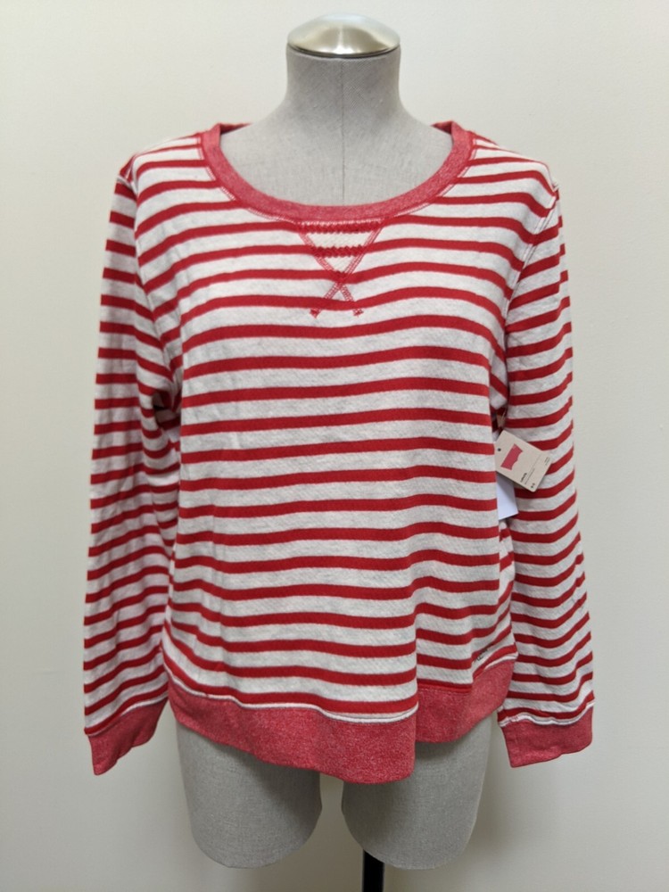 NWT Levi's Crewneck Sweatshirt Red/White Striped Size XL