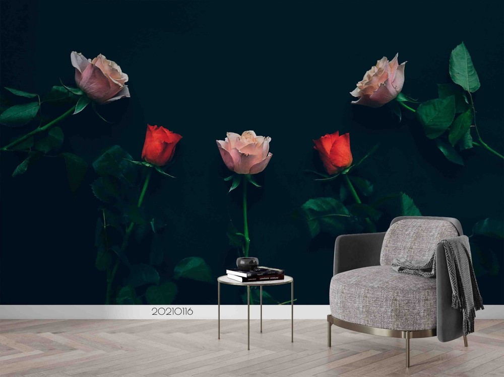 3D Rose Plant Close-up Wall Murals Wallpaper Murals Wall Sticker 8
