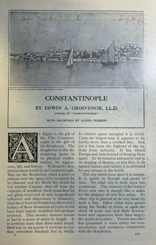 1908 Constantinople Santa Sophia Bosphorus Golden Horn illustrated