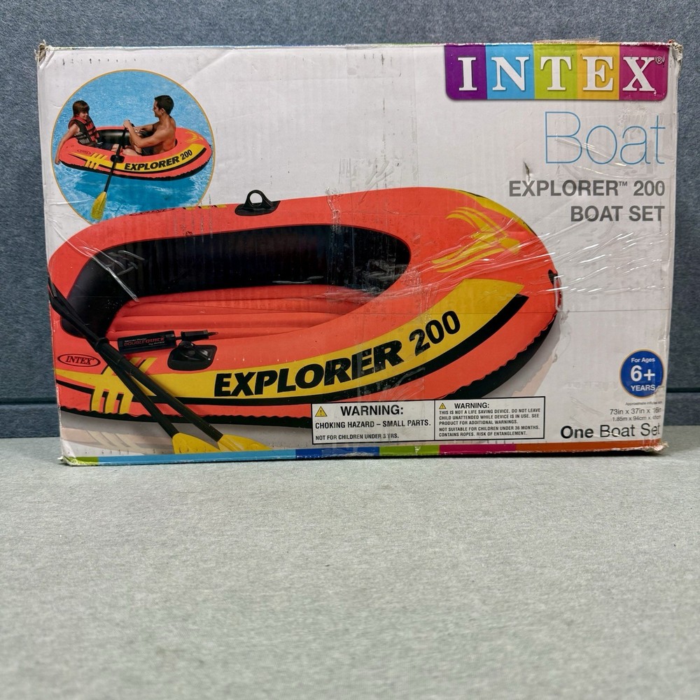 INTEX Explorer 200 Inflatable Two Person Raft Boat | Pump Not Included