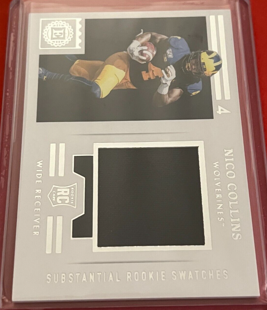 Nico Collins 2021 Panini Chronicles Draft Encased Rookie Swatches Patch ERS-NC