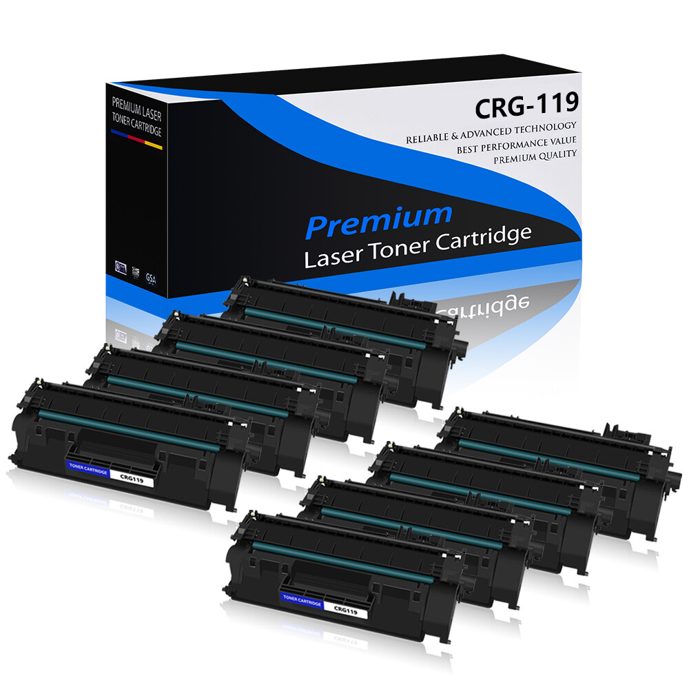 8 Pack CRG119 Black Toner for Canon i-SENSYS MF6140dn MF6180dw Printers