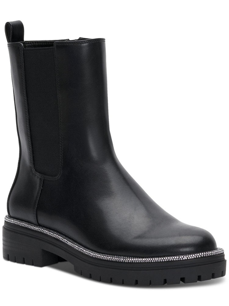 INC Womens Black Pull Tab Goring Brycin Round Toe Block Heel Booties 5.5 M