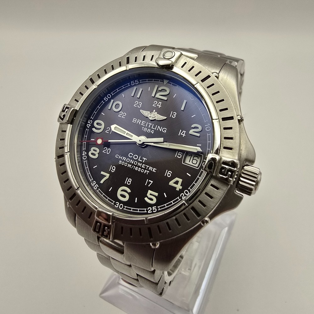 Swiss Breitling Colt Chronometre A74350 Stainless Steel Quartz Mens Watch Date