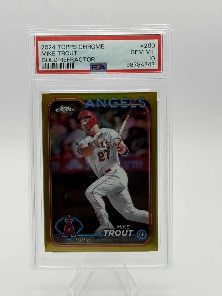 2024 Topps Chrome - Mike Trout #200 True Gold Refractor /50 Angels PSA 10