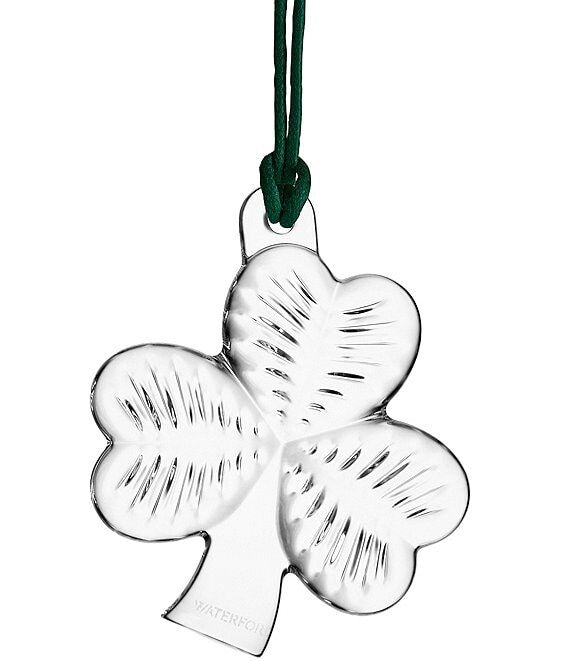 Waterford 2024 Mini Crystal Shamrock Ornament in Gift Box 1072427