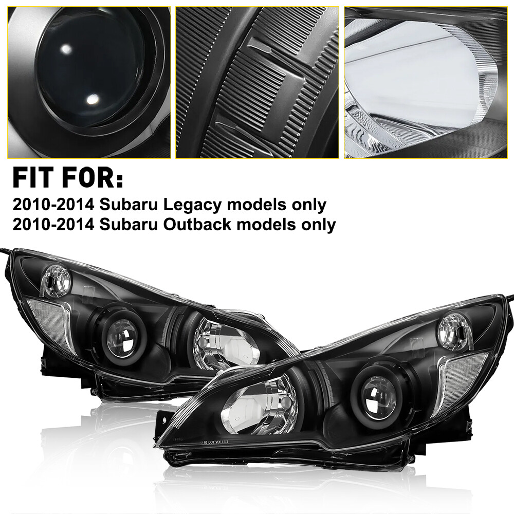 Projector Headlights Assembly For 2010-2014 Subaru Legacy & Outback 4-Door Pair