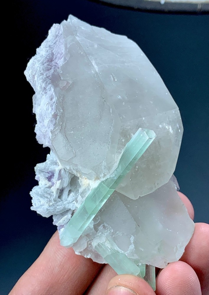 Tourmaline Crystal On Quartz Specimen From Afghanistan 530 Carat