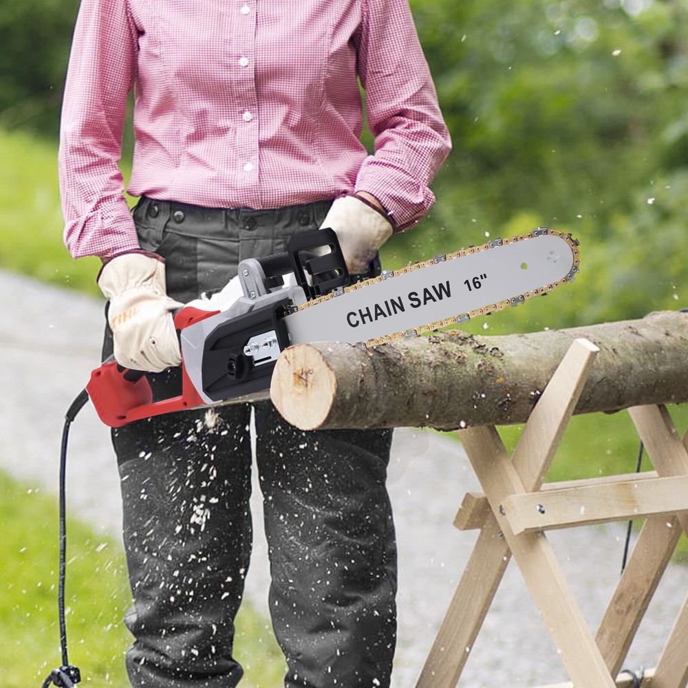 16-Inch Cordless Electric Chainsaw Rechargeable Handheld Wood Cutter