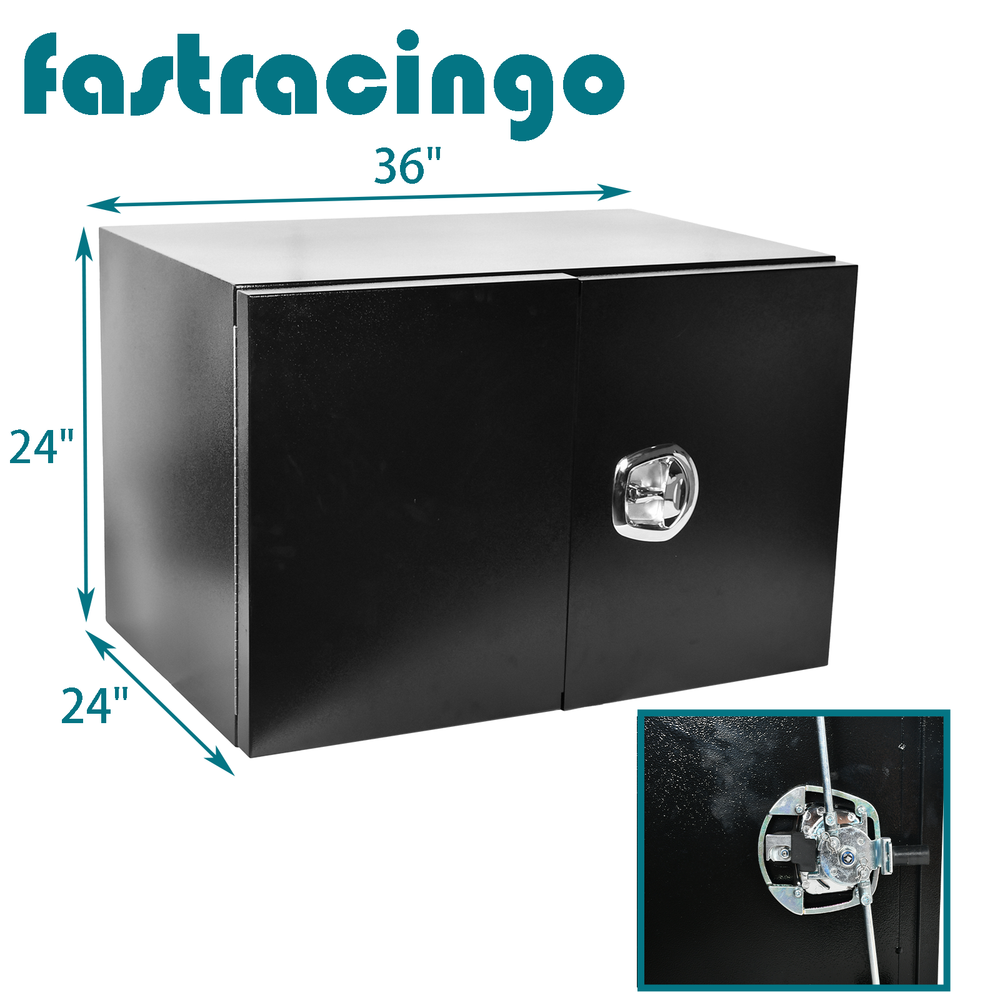 36x24x24 Steel Truck Bed Tool Box with Barn Door and Lock