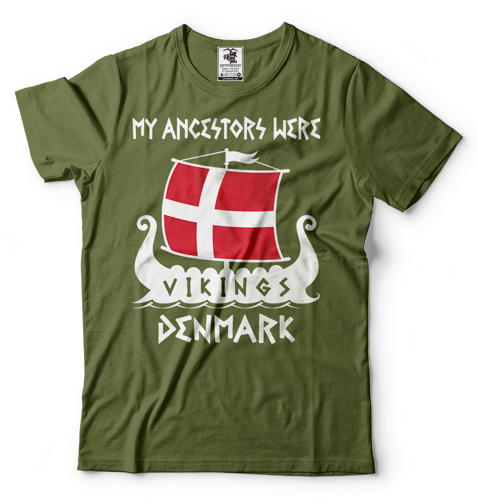 Denmark T-shirt Danish Viking heritage T-shirt Vikings Boat heritage ancestry T
