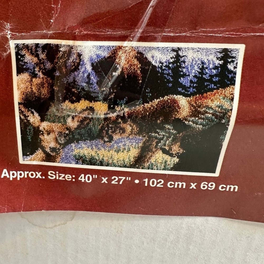 NEW Latch Hook Kit North American Wildlife 40x27 J&P Coats Wall Hanging Vintage