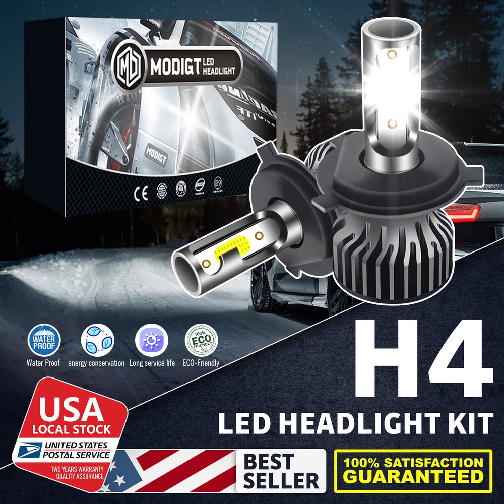 H4 Beam LED Car Bulbs Headlight Lamp Kit 6000K White 20000LM Super Bright 100W