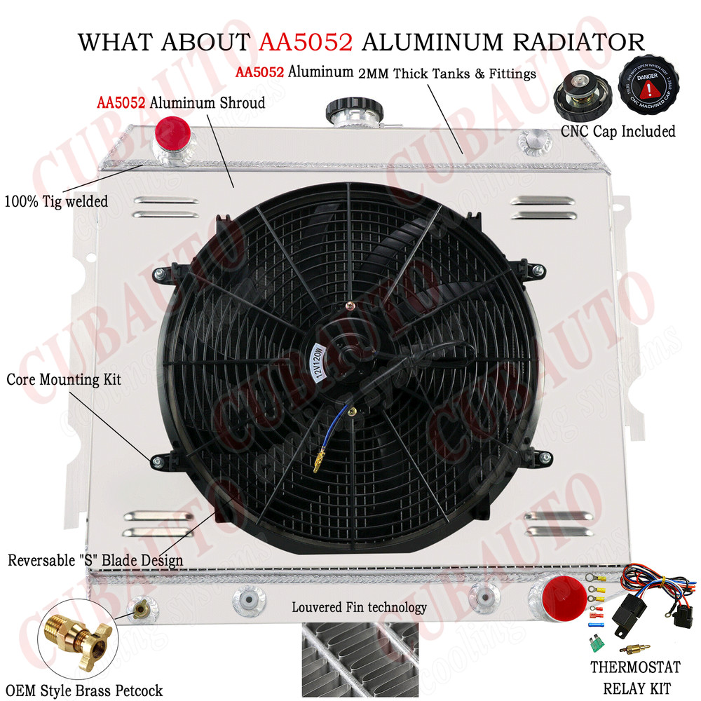 3 Row Radiator Shroud Fan Fits 1968-1974 Dodge Challenger Charger Plymouth US