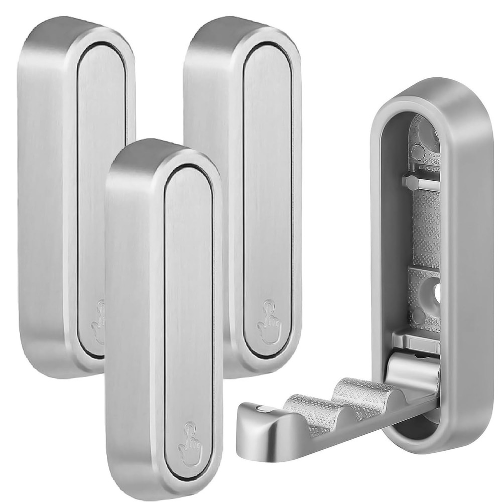 4 PCS Foldable Gold Wall Hooks Folding Coat Hook Towel Hooks Folding Wall Hoo...