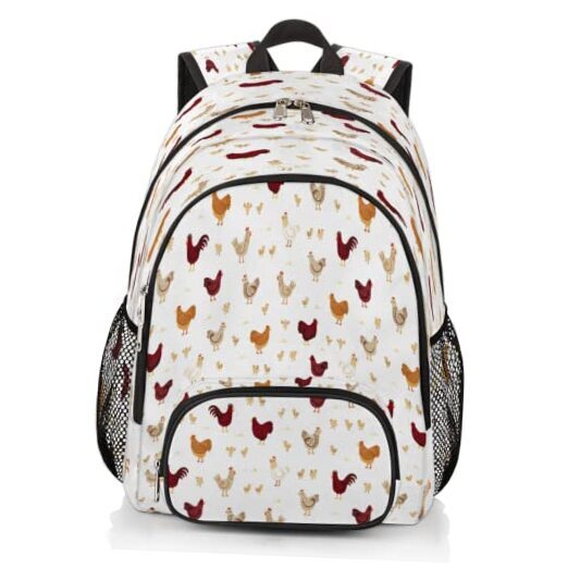TropicalLife 18 Inch Farmhouse Rooster Backpack for Teens and School Use