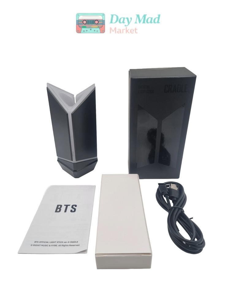 BTS OFFICIAL LIGHT STICK FANLIGHT ARMY BOMB VER.4 [CRADLE] (New - Opened) Tested