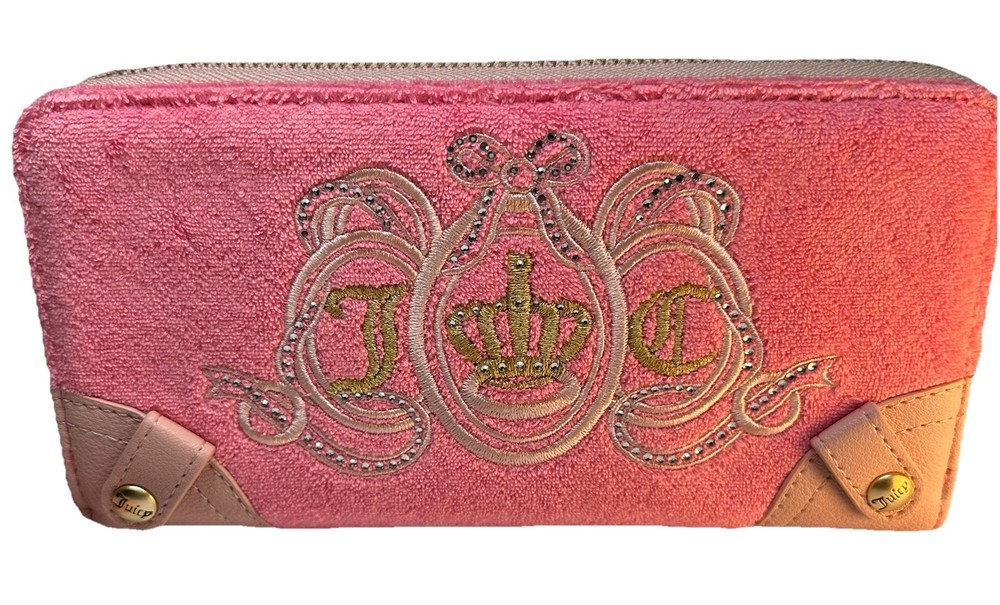 Juicy Couture Juicy Lovers Club Large Zip Around Wallet Pink Lemonade Daydreamer