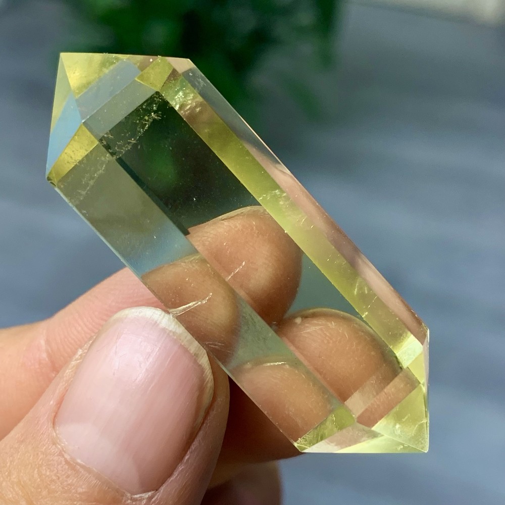 19G Natural Citrine Quartz Obelisk Crystal Double Point Wand Reiki Healing Gem