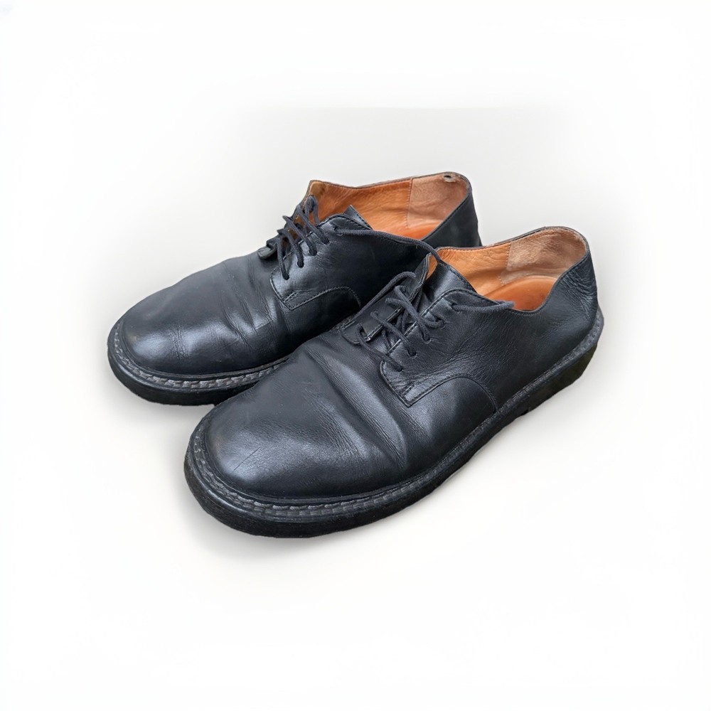 Marsèll Women 37.5 Black Leather Derby Shoes Plain Toe Made Italy EU Leather 7