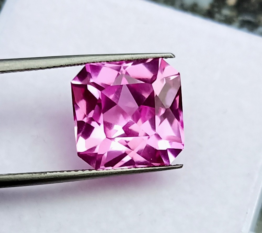 AAA Unheated 15 Ct Natural Flawless Pink Ceylon Sapphire Loose Asscher Gemstone