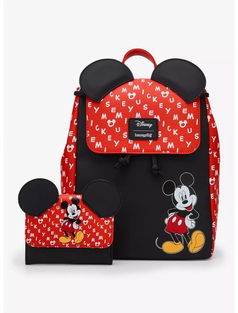 Loungefly Disney Mickey Mouse Mini Backpack with Matching Wallet