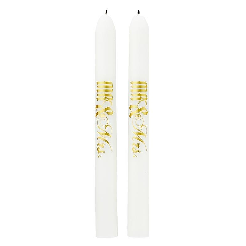 Boho Mr & Mrs Tapered Candles Set of 4 9 Inch Height